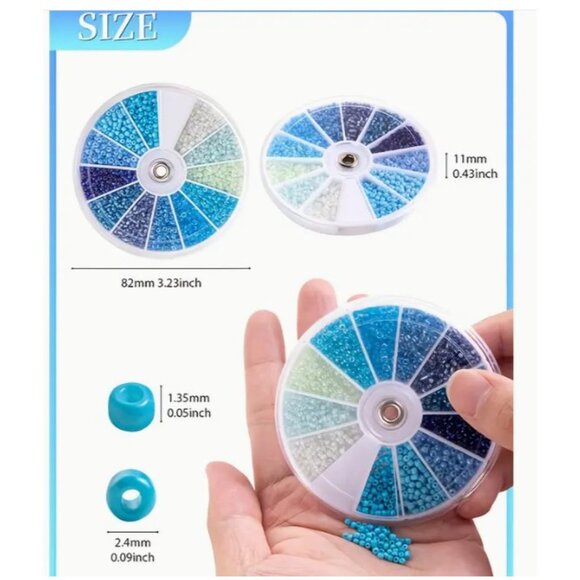 2000pcs Fashion Glass Seed Beads Kit, 12 Grids Assorted  Beads in Pinks - Picture 3 of 3